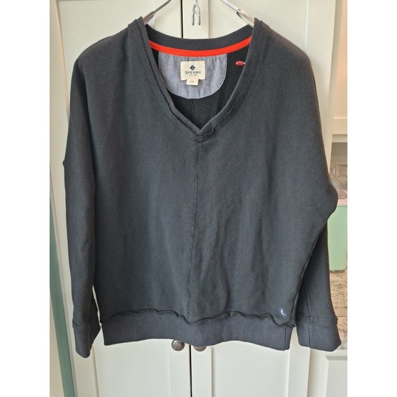 Sperry Tops - • Sperry Women's Long Sleeve Pullover Sweatshirt Size XS Black V-Neck